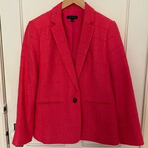 NWOT Ann Taylor red tweed blazer, sz 8